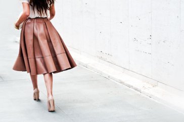 brown-leather-midi-skirt